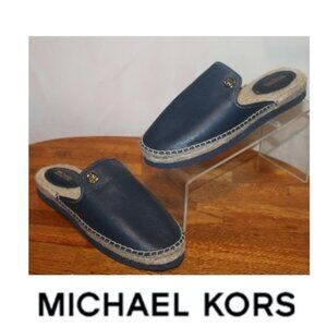 NWOB $139 Michael Kors Emilia Hastings Leather Espadrilles Slides Shoes Sz 7